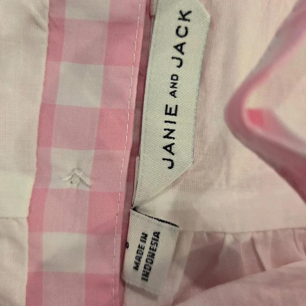 Pink and white Janie and Jack top size 8 - Picture 2 of 3